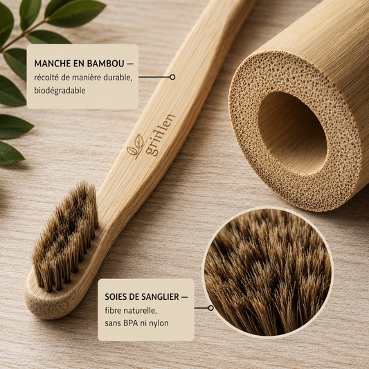 Brosses a dent en Bambou poils naturelles